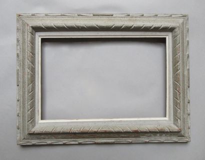 null Painted and patinated wood frame called "Montparnasse" with inverted profile...