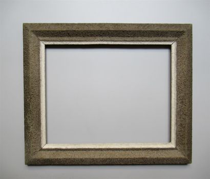 null Painted and patinated moulded wood frame like "Montparnasse" with grey and white...