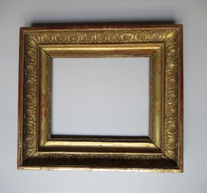 null Wooden frame and gilded paste called "double throat" decorated with rais de...