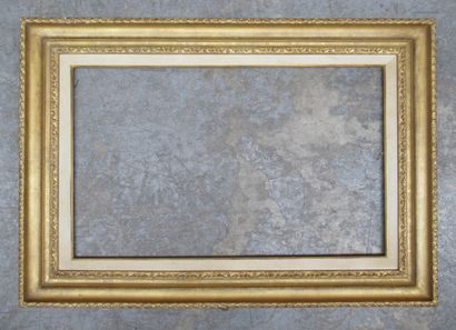 null Wooden frame and gilded resin patina called "pastel" decorated with friezes...