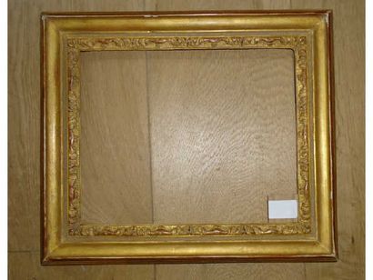 null Cadre en bois et stuc doré de style Louis XV XIXe siècle 20,7 x 25,5 cm - Profil...