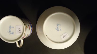 null Sèvres Gobelet litron et sa soucoupe troisième grandeur en porcelaine tendre...