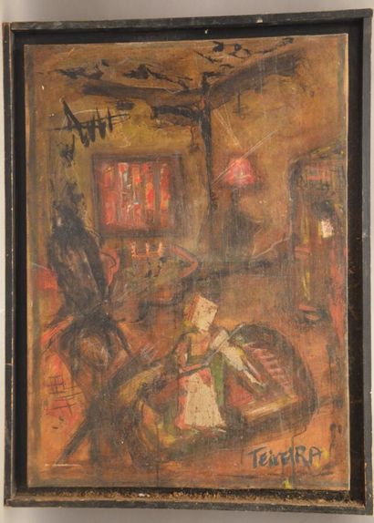 null TEXEIRA

Violin player in an interior

Oil on canvas.

Signed lower right. 

78...