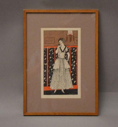 null Modern school

Elegant woman with a screen

Four-colour plate from the Gazette...