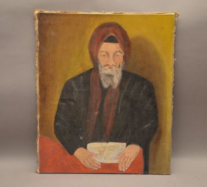 null SIGNATURE TO DECIPHER ELBAZ

Rabbi with tefilin

Oil on canvas. 

58 x 48 c...