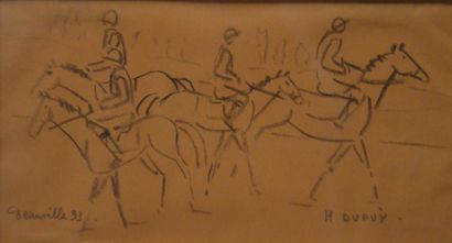 null DUPUY 

Horsemen in Deauville

Lead pencil signed and dated 1993 lower left

15,...