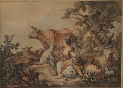 DEMARTEAU Gilles (1750-1802) 
Bucolic scene...