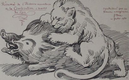  Ferdinand BAC (1859-1952) 
 
Trois dessins: 
 
" Don José "								 
Signé et daté...