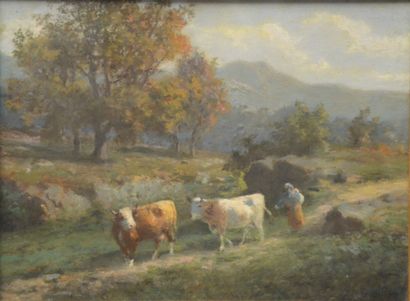 WINTZ Guillaume (1823-1899) 
Pasture 
Gouache...