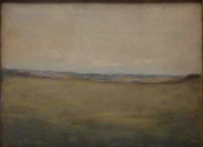  POINTELIN Auguste (1839-1933) 
"Paysage Franc-comtois" 
Pastel gras signé en bas...