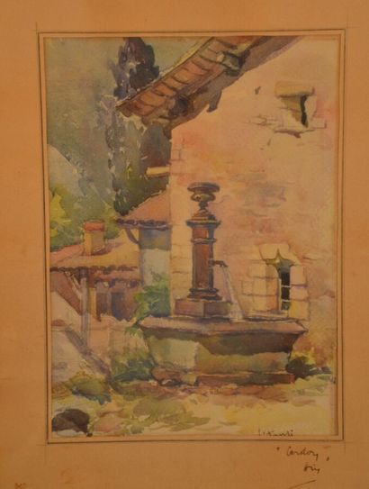 LITARDI (XXe siècle) 
Fontaine à Cordon,...