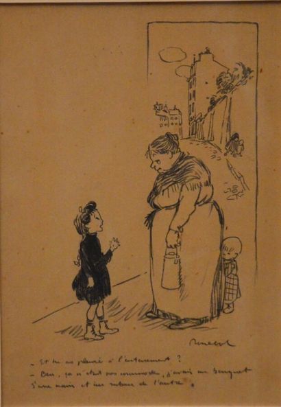 null POULBOT Francisque (1879-1946)

"And you cried at the funeral?"

Grease pencil...