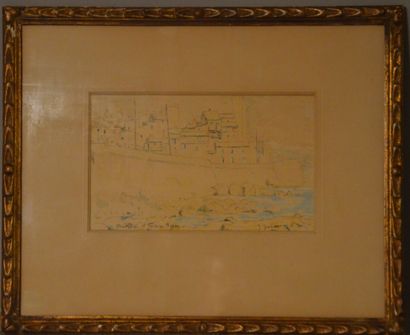 null JOETS Jules Arthur (1884-1959) 

"Antibes" 

Watercolor signed lower right and...