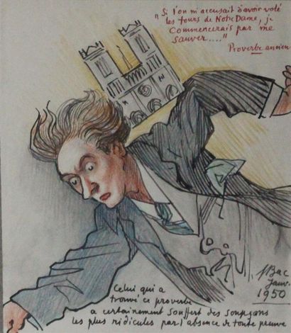  Ferdinand BAC (1859-1952) 
 
Deux dessins: 
 
" S'il l'on m'accusait d'avoir volé...
