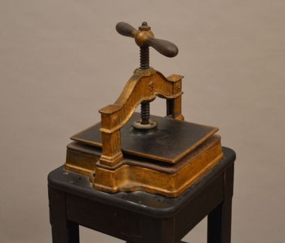 null Binding press in cast iron on a blackened wooden base

19th century

With base:...