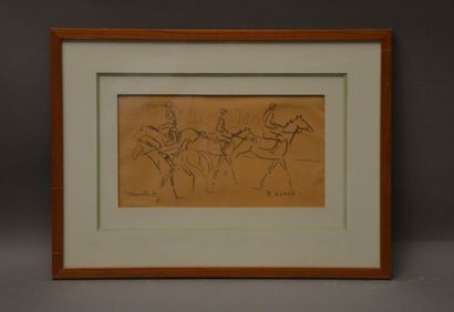 null DUPUY 

Horsemen in Deauville

Lead pencil signed and dated 1993 lower left

15,...