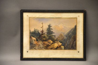 null School of the XIXth century

Woman in the mountain

Unsigned watercolor

Sight:...