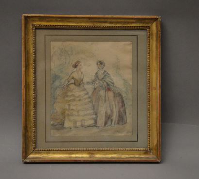 null Ecole du XIXème

"Deux élégantes en crinoline vers 1860"

Aquarelle

20, 5 x...