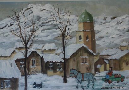 null *Laszlo KADLACSIK (1925-1989)

Eglise et traîneau en Hongrie sous la neige

Huile...
