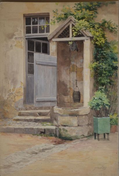 null Jules GIRARDET (1856-1938)

"Puit et porte"

aquarelle sur carton signée, stituée...