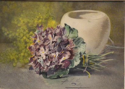 ODIN Blanche (1865-1957) 
Bouquet de violettes...