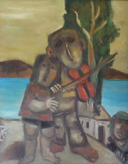 *Liotr ROTH (1914-2002) 
Enfant au violon...