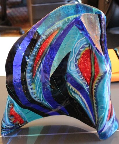 *Chantal ROYAN né en 1957 
Sculpture en verre...