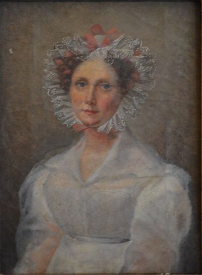 Ecole française vers 1830

Portrait de femme...