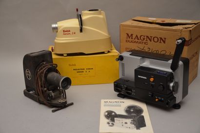 null Set of three miscellaneous projectors, as is: Kodak Senior 2A projector (box),...
