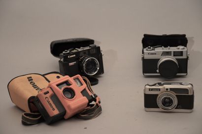 null Set of six Canon miscellaneous cameras, as is: Canonet QL-25 (case), Canon Dial...
