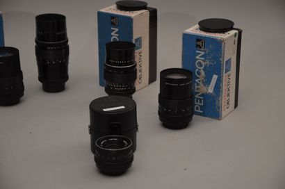 null Set of seven miscellaneous Pentacon lenses. Pentacon Auto Multi Coating 2.8/29...