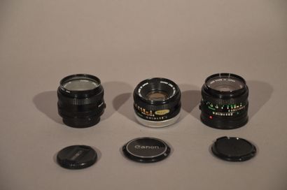 null Ensemble de trois objectifs Canon FD 1.8/50 mm.