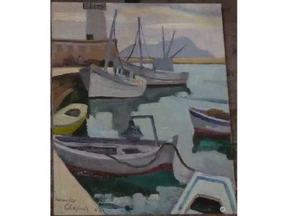 null Maurice CHAPUIS (1922 - 2010) Port de La Ciotat Huile sur toile Signée et datée...