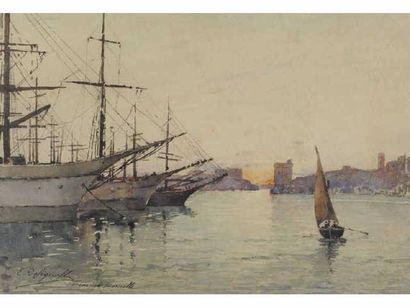 Ernest DESIGNOLLE (1850-1941) Ernest DESIGNOLLE (1850-1941) Le vieux port de Marseille...
