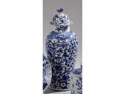 Chine Chine Vase balustre couvert à décor en bleu sous couverte dit bleu de Hue de...