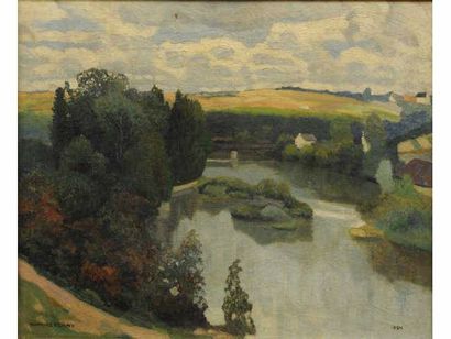 Charles CERNY (1892-1965) Charles CERNY (1892-1965) La rivière Huile sur toile, signée...
