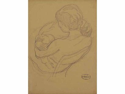 Nicolas TARKHOFF (1871-1930) Nicolas TARKHOFF (1871-1930) Maternité Fusain. 31 x...