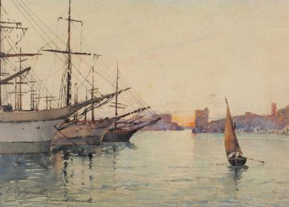 Ernest DESIGNOLLE (1850-1941) Ernest DESIGNOLLE (1850-1941) Le vieux port de Marseille...