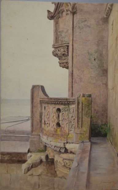 null Jules GIRARDET (1856-1938)

"Balcon" 

aquarelle sur carton signée en bas à...