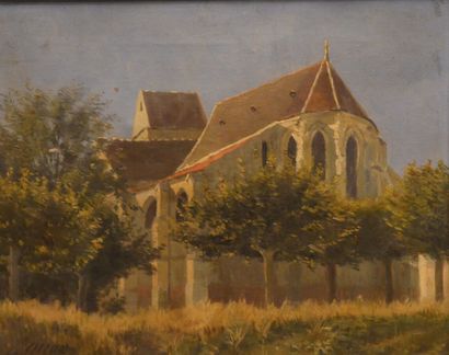 null OTTOZ

" Arrière d'église" ,huile sur toile signée en bas à gauche