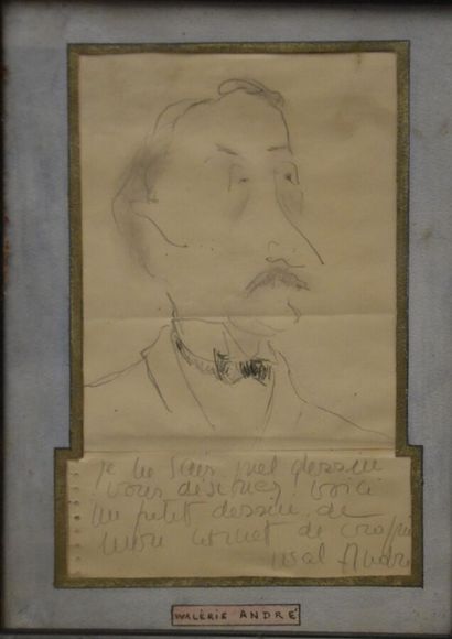 null André WAL (XXe siècle)

Portrait d'homme à la moustache 

Crayon sur papier....