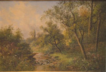 null Pierre BALLUE (1855-1928)

"Sous bois et torrent", huile sur toile signée en...