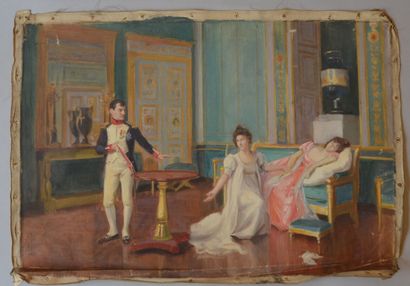 null Jules GIRARDET (1856-1938)

"Napoléon et Joséphine"

huile sur toile non signée...