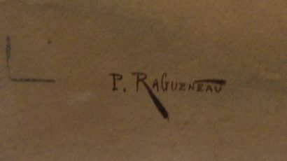 null 1 aquarelle " Voiliers" signée en bas à gauche P. RAGUENEAU