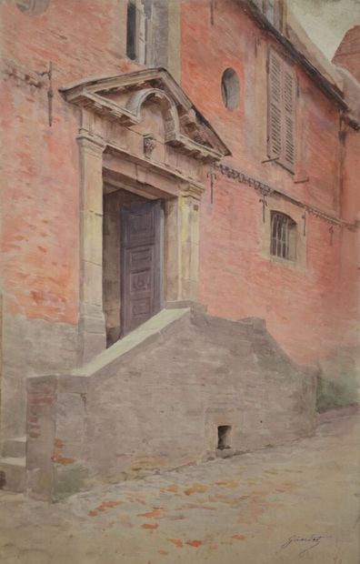 null Jules GIRARDET (1856-1938)

"Porte",

aquarelle sur carton signée en bas à droite...