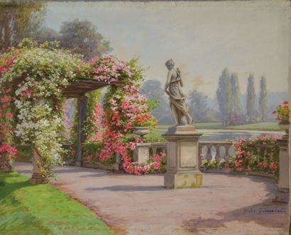 null Jules GIRARDET (1856-1938)

"Roseraie à la statue"

aquarelle sur carton signée...