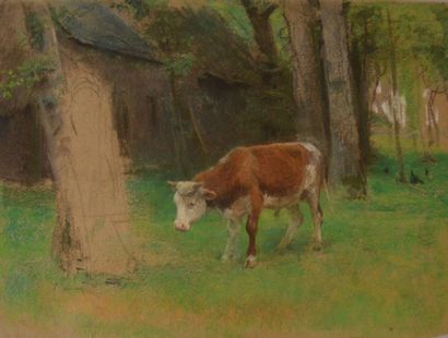 null Jules GIRARDET (1856-1938)

"Vache"

aquarelle sur papier signée en bas à droite,...