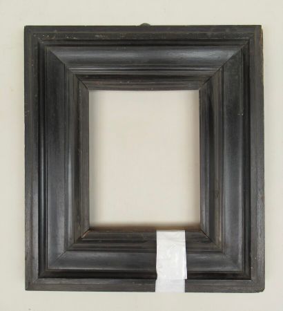 null Frame in molded oak called "à cassetta" veneered with blackened pearwood or...