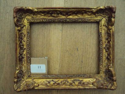 null Cadre en bois et stuc doré de style Louis XIV XXème siècle 13 x 17,2 cm - Profil...