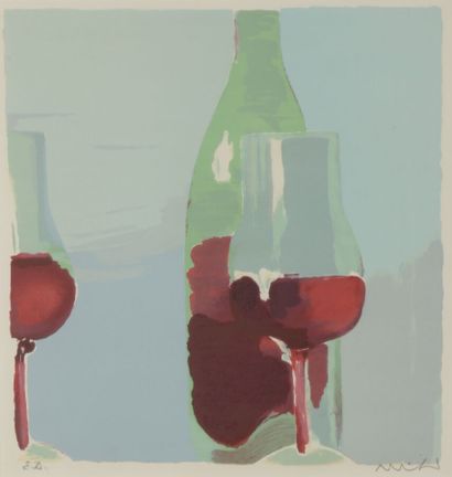 null MÜLH Roger (1929-2008)
Bouteille et verres
Epreuve d'artiste signée en bas à...